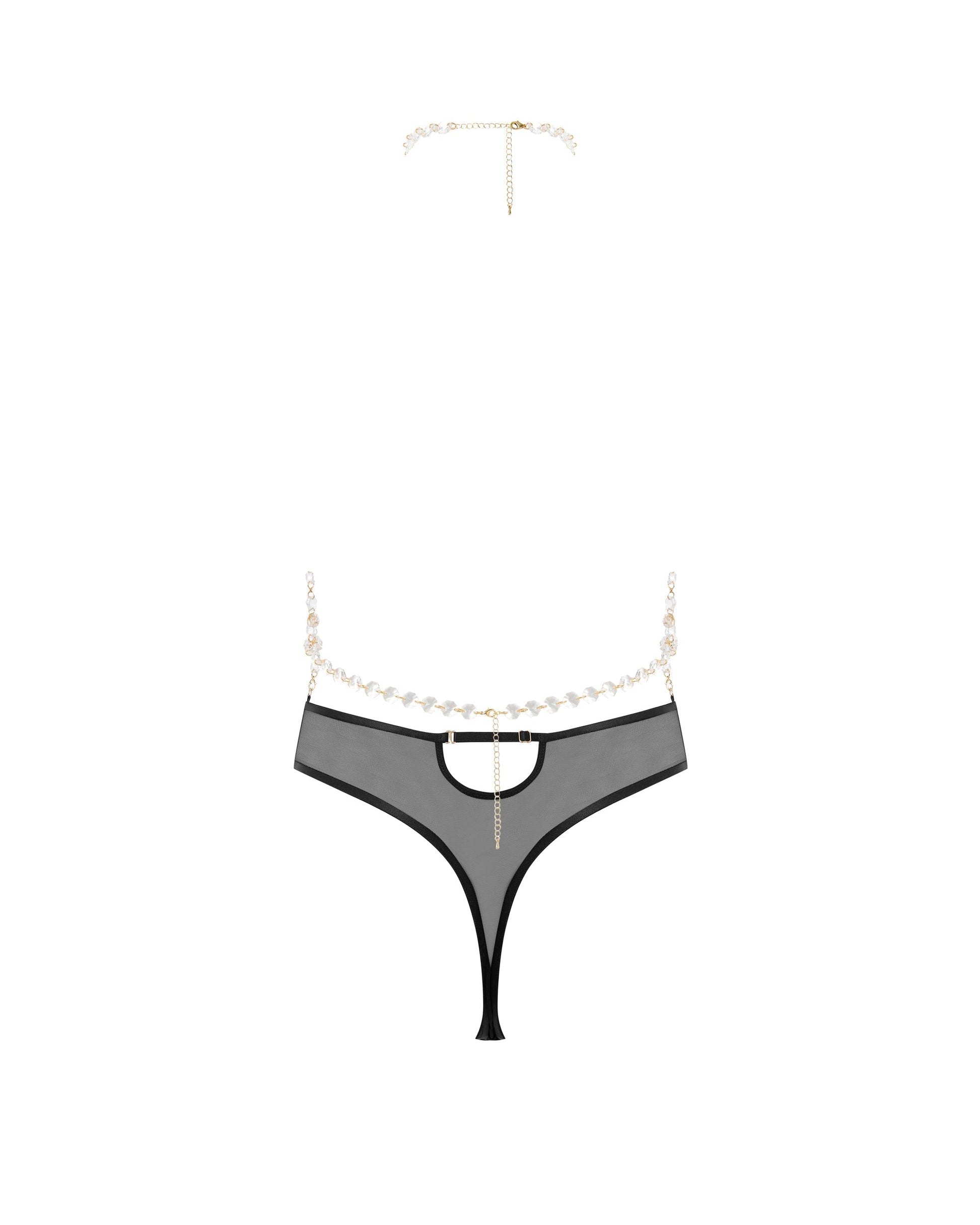  Crystal Bodysuit Clear/Black