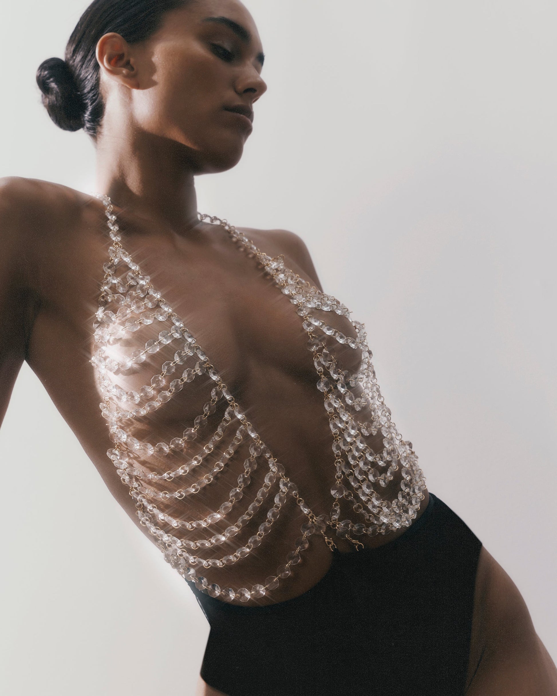  Crystal Bodysuit Clear/Black
