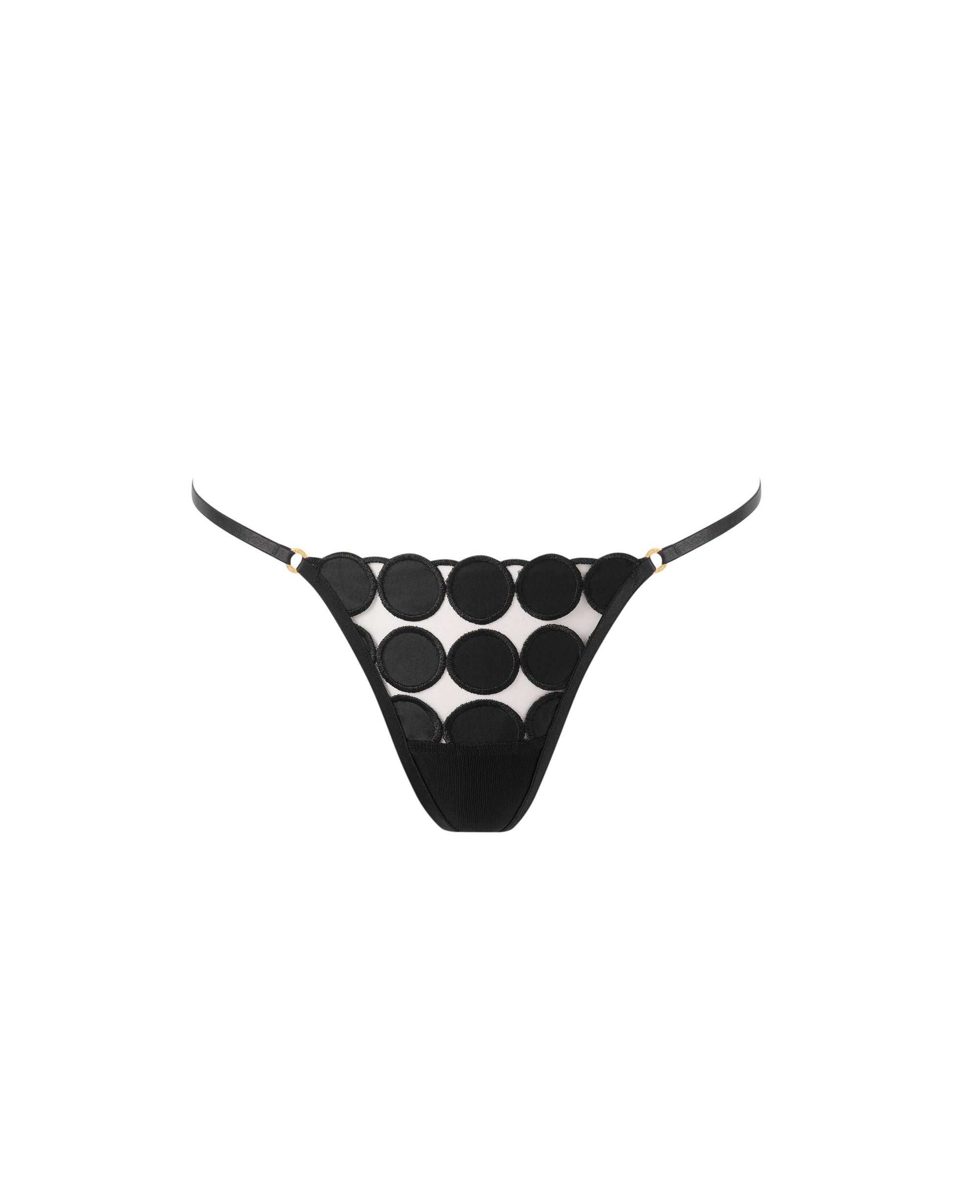  Lia Polka Dot Thong Black