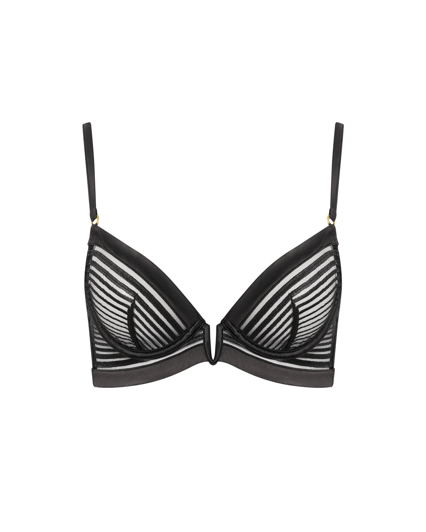  Flyn Embroidered Longline Bra Black