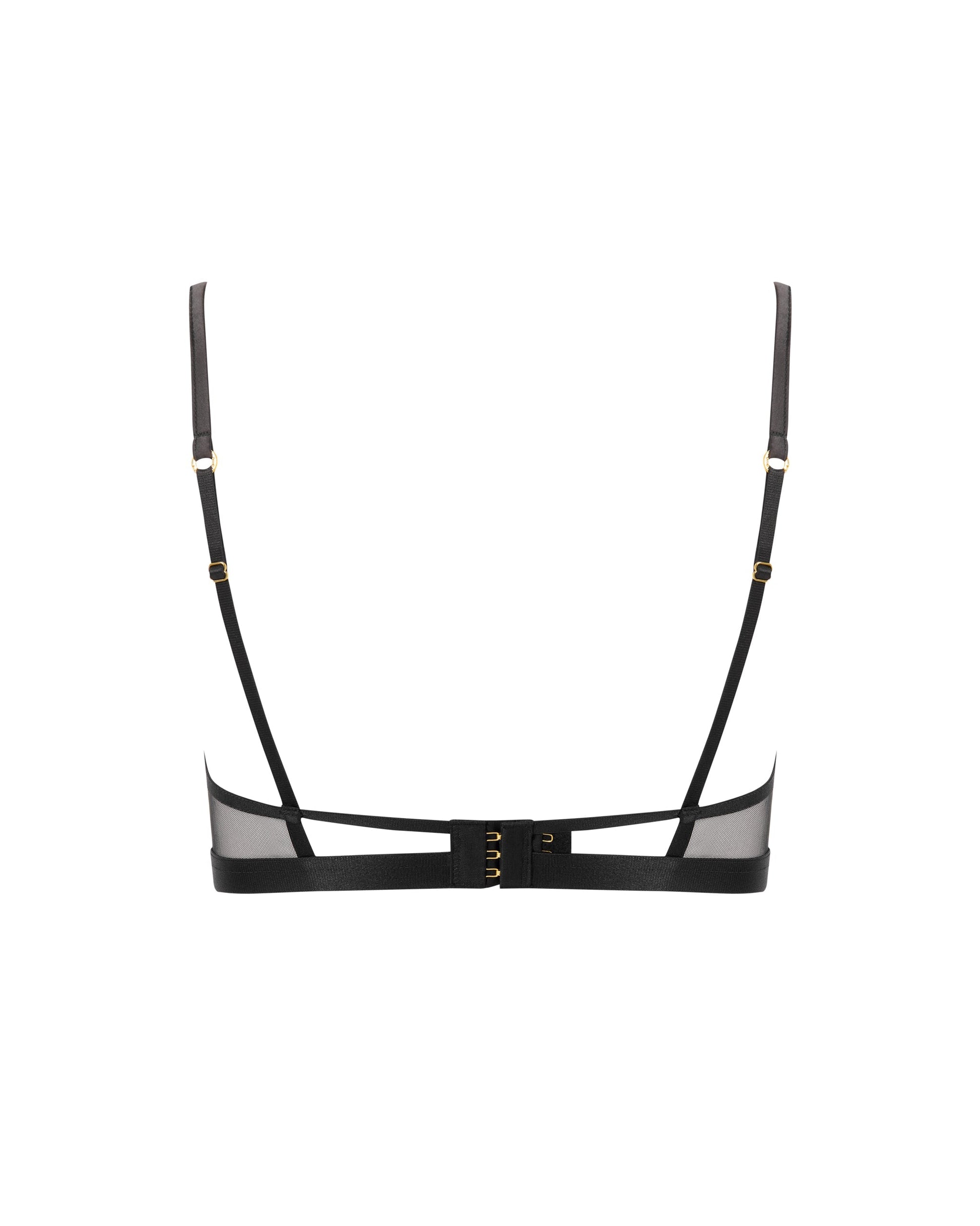  Flyn Embroidered Longline Bra Black