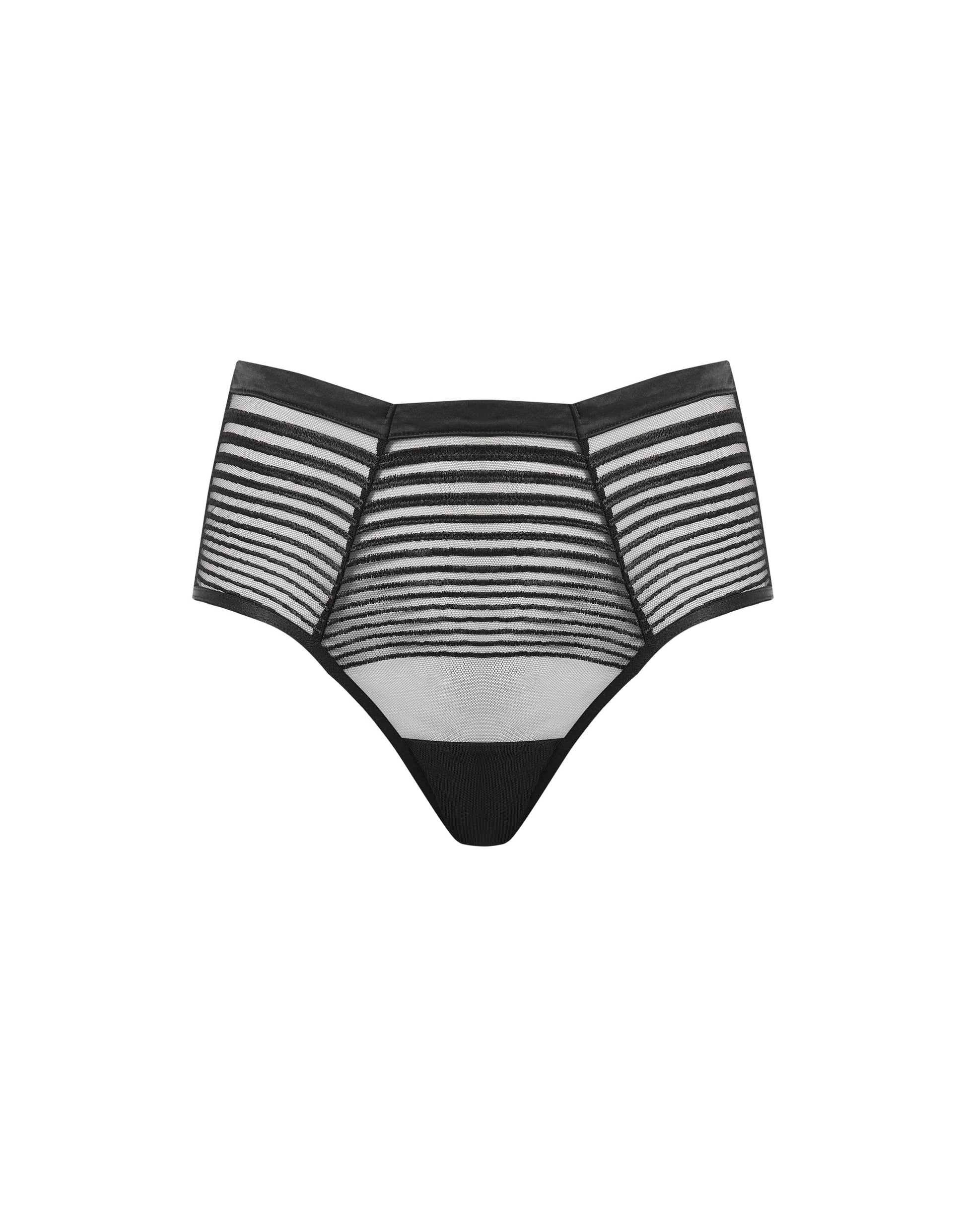  Flyn Embroidered High-Waisted Panty Black