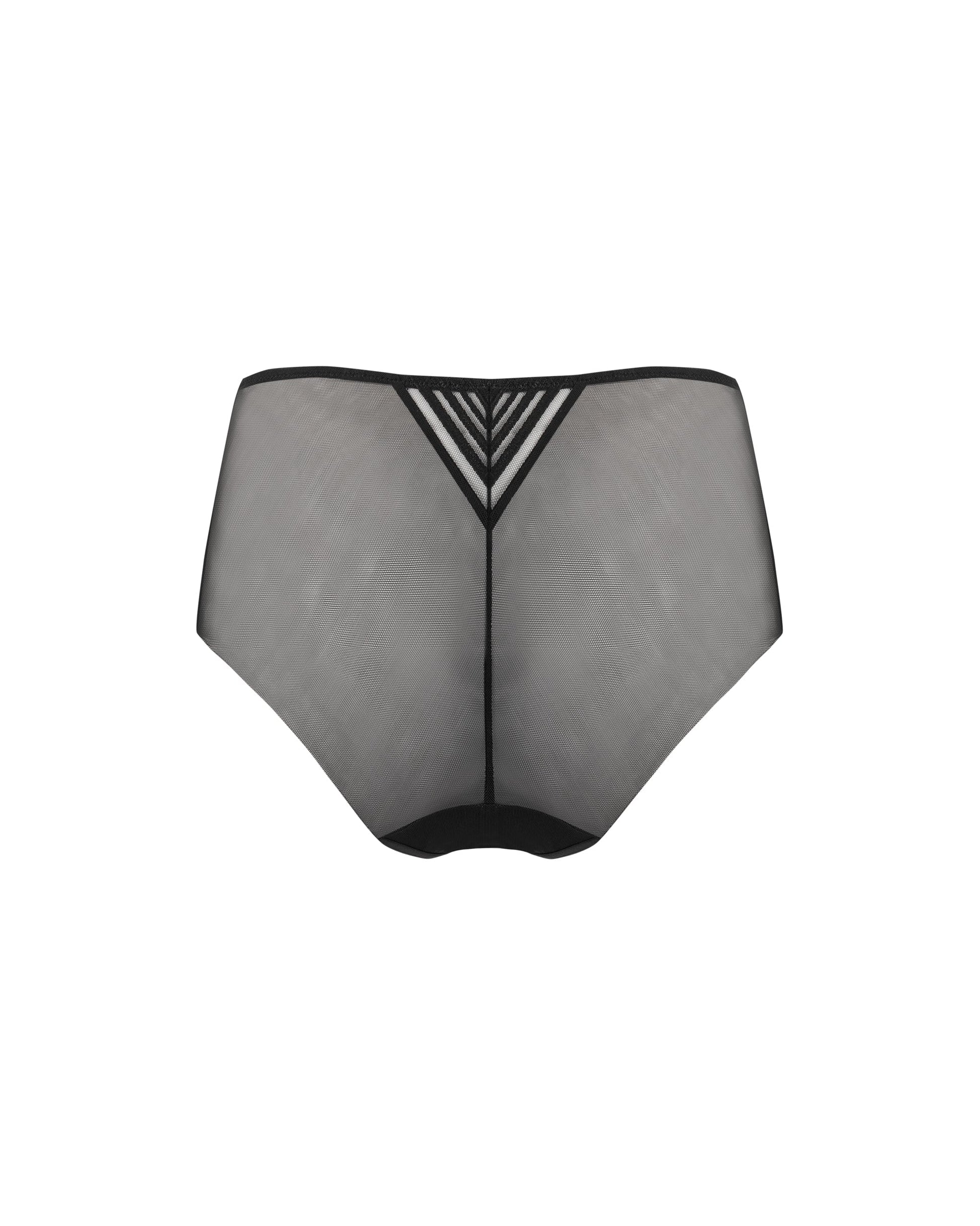  Flyn Embroidered High-Waisted Panty Black