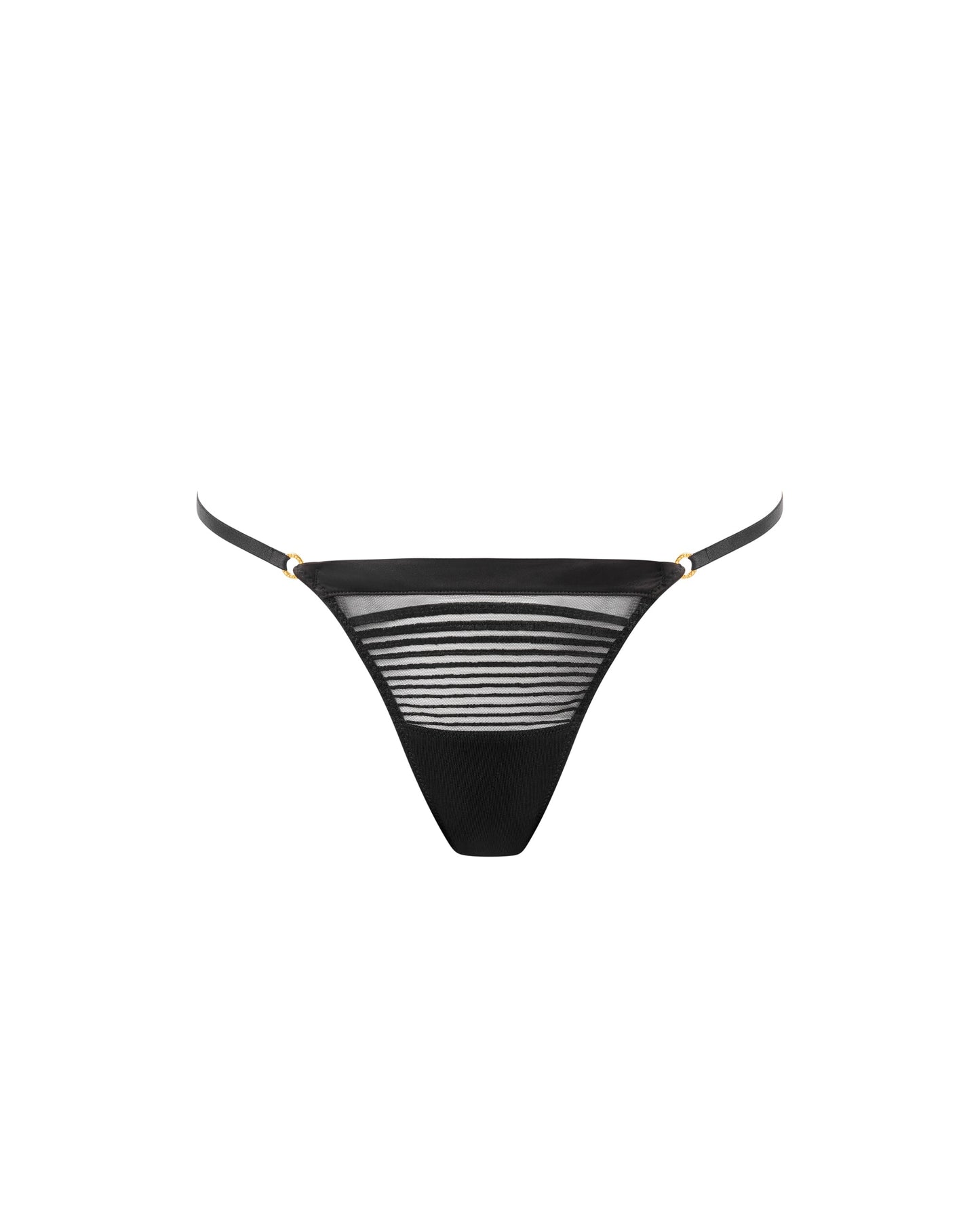  Flyn Embroidered Thong Black