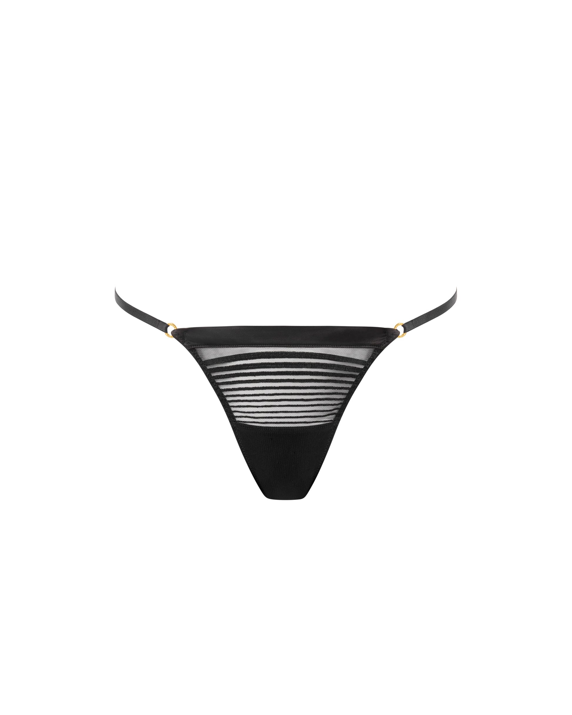 Flyn Embroidered Thong Black