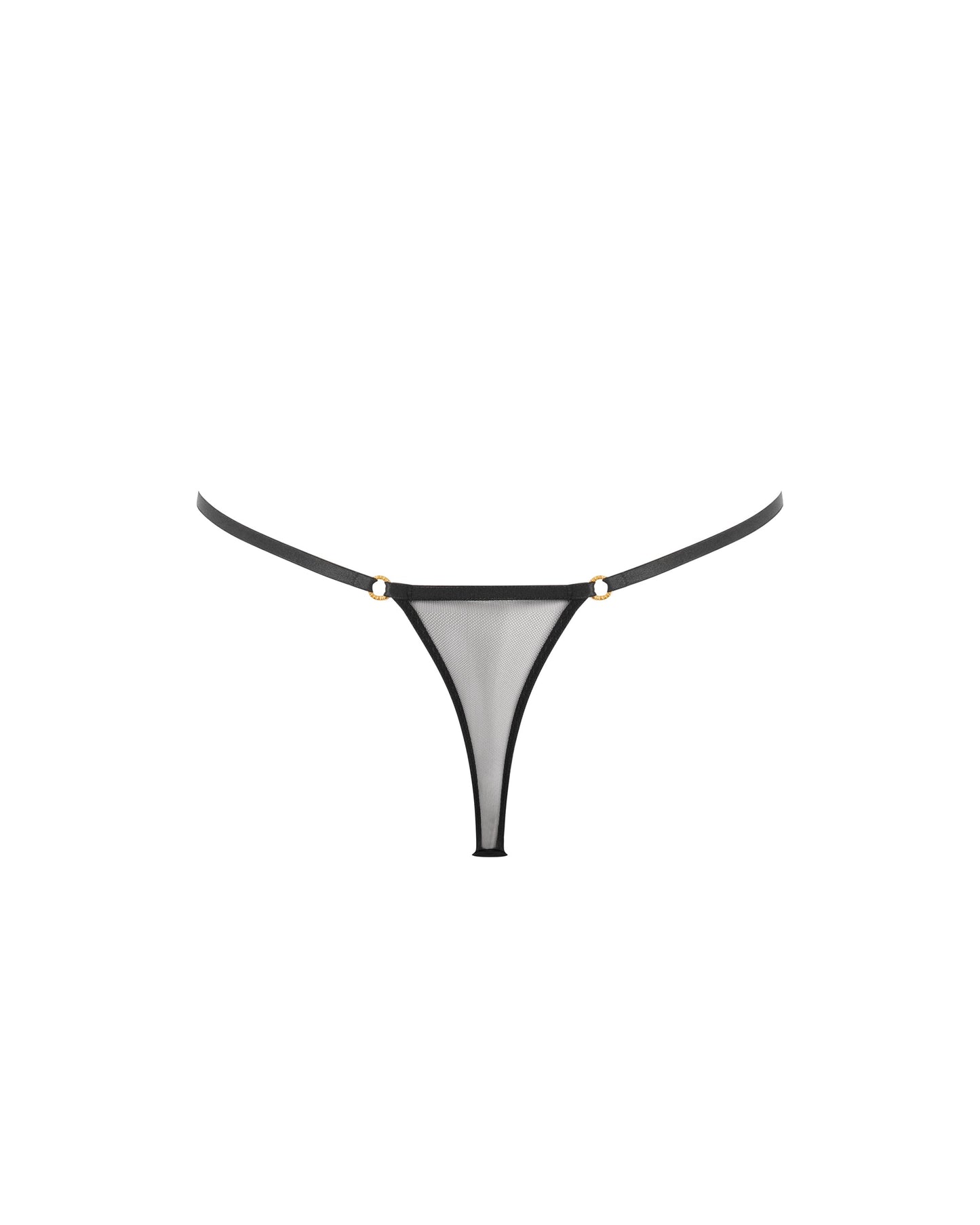 Flyn Embroidered Thong Black