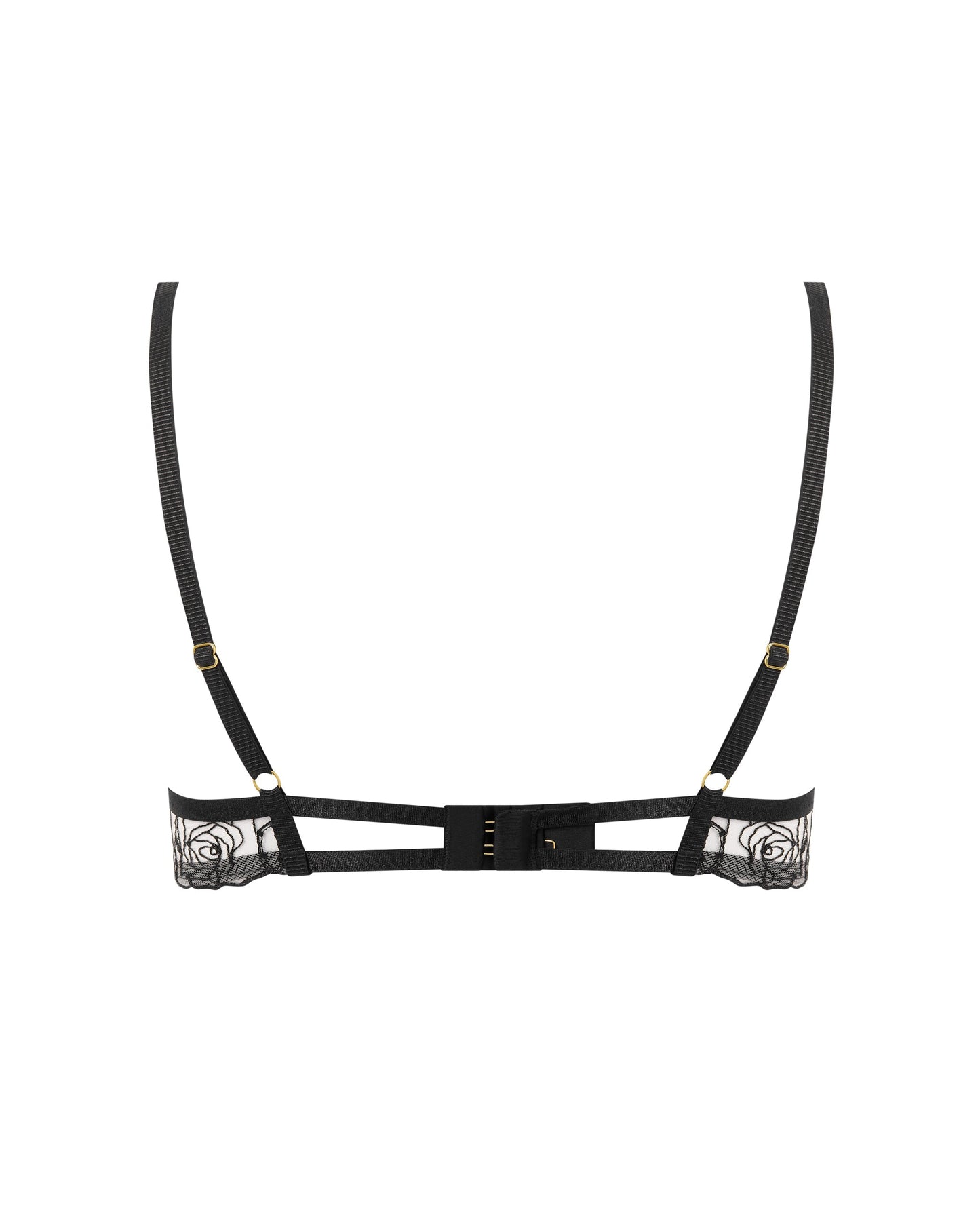  Rosalie Embroidered Plunge Bra Black
