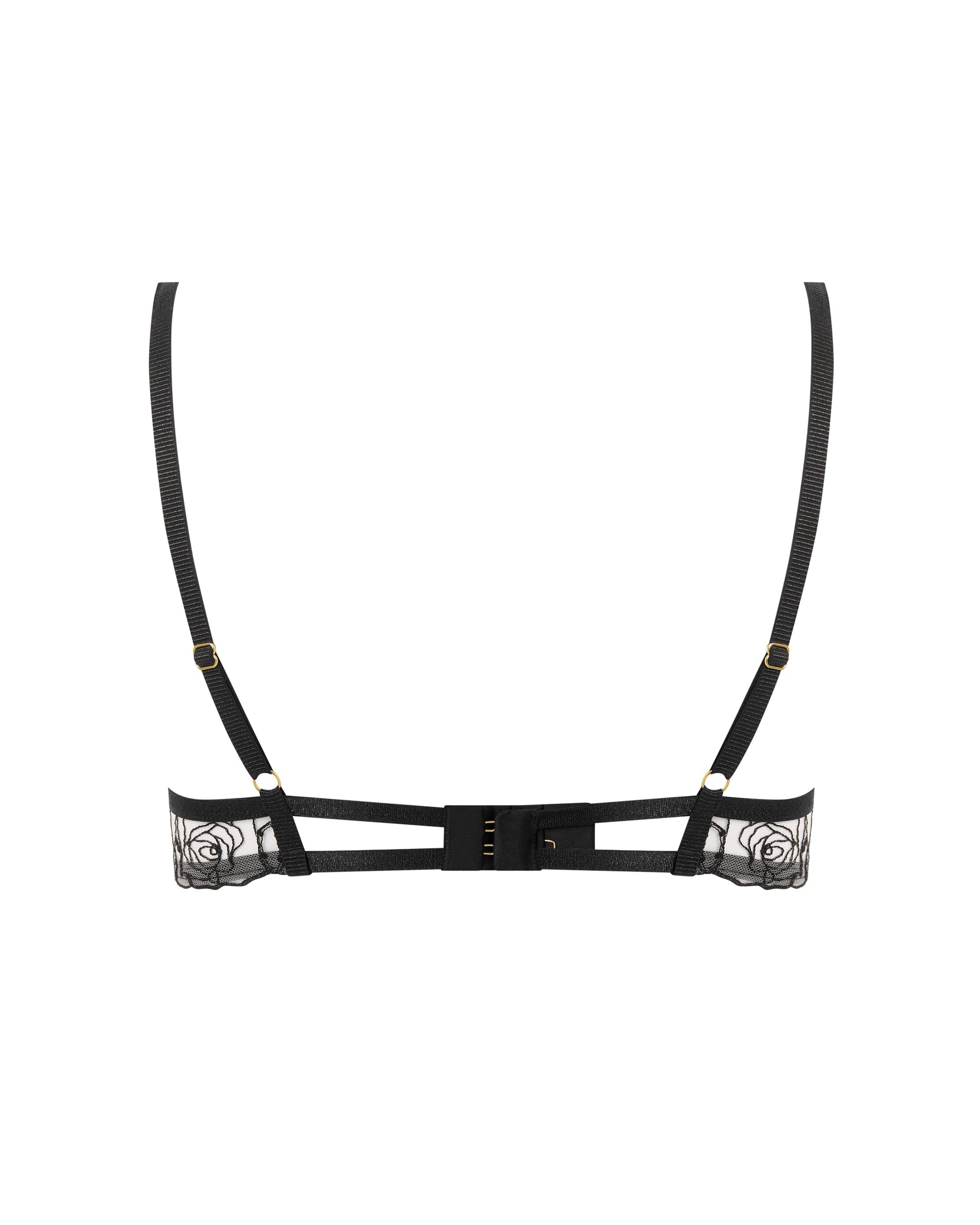  Rosalie Embroidered Plunge Bra Black