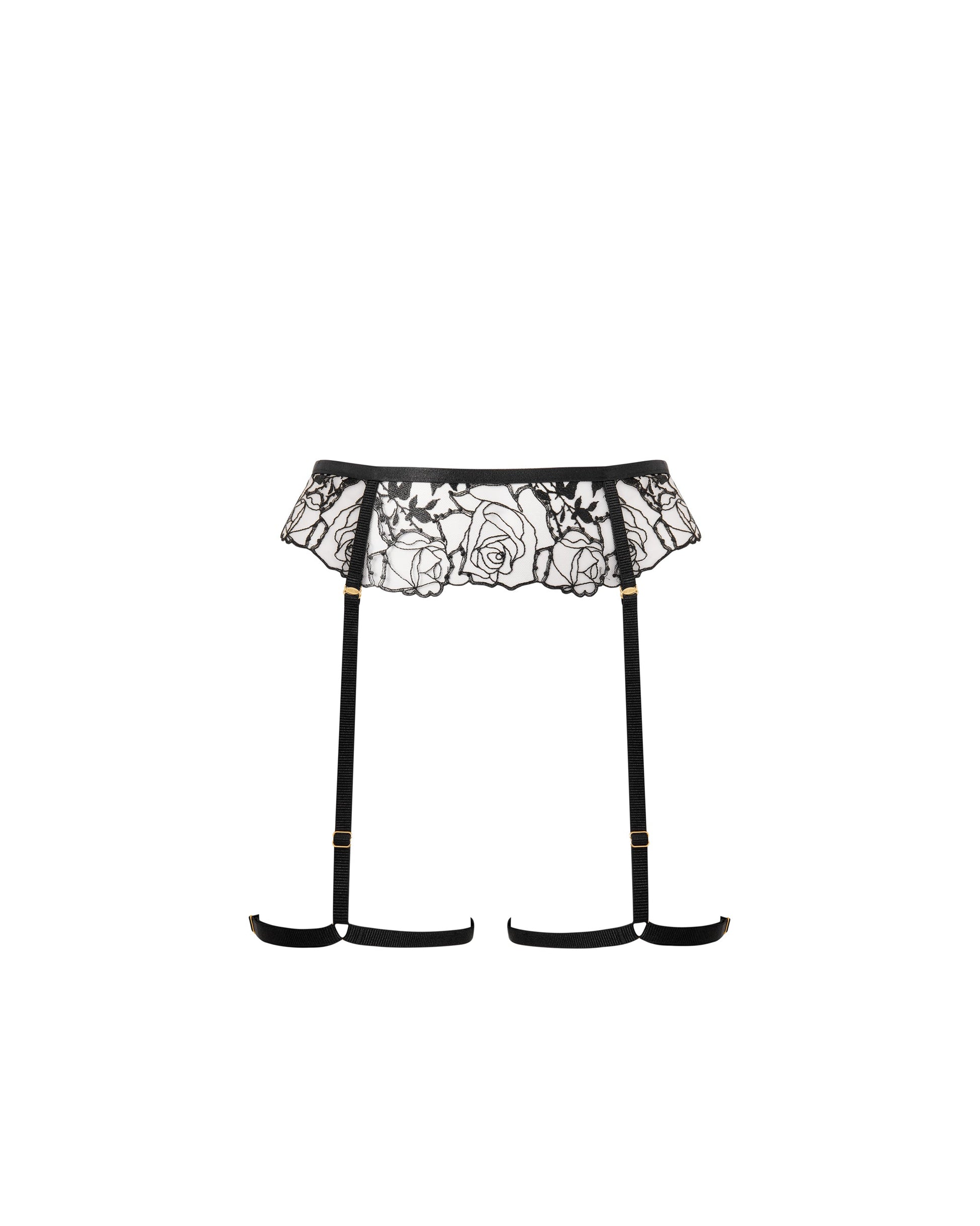  Rosalie Garter Belt Thigh Harness Black/Sheer