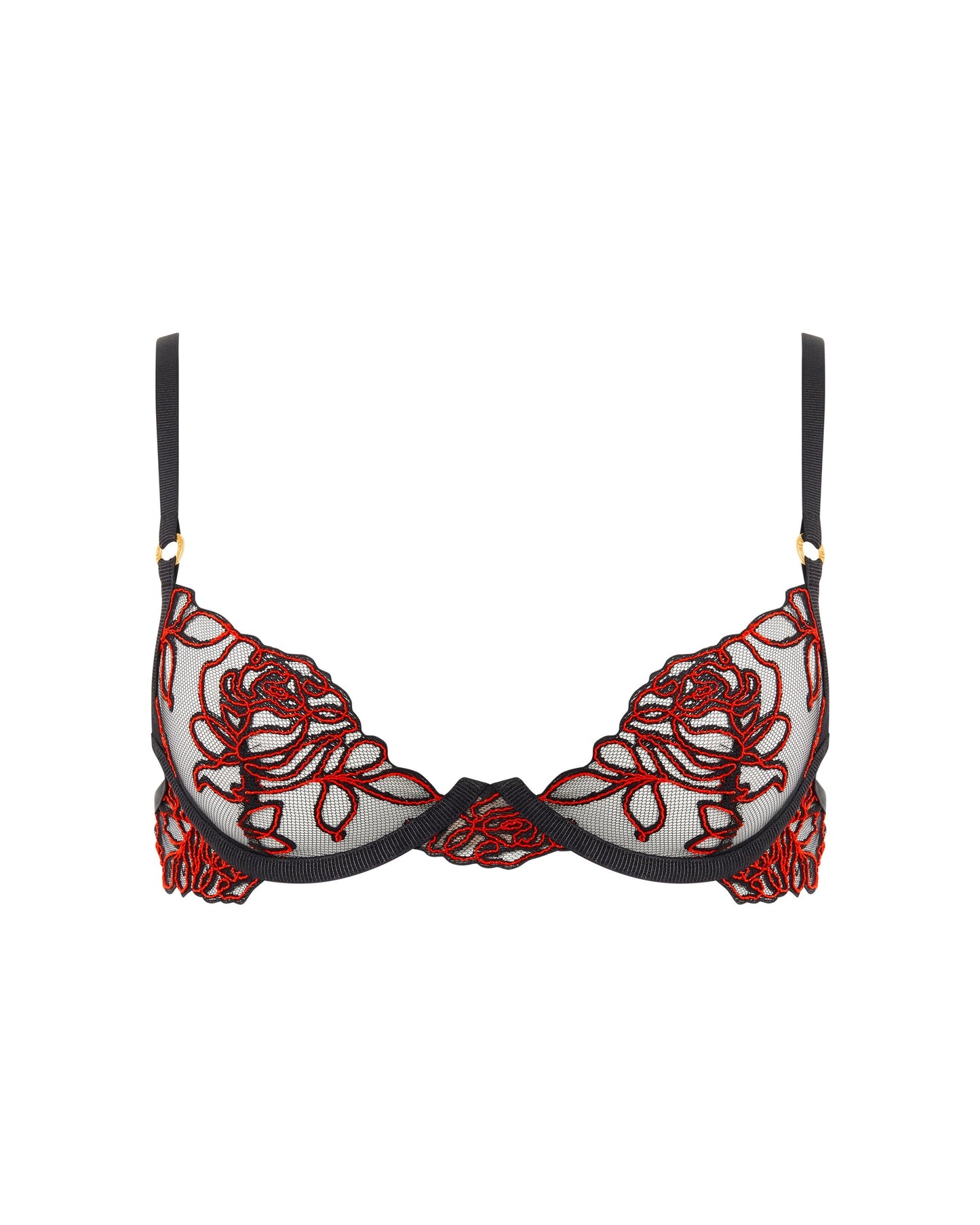  Malina Sheer Floral Bra Black/Red