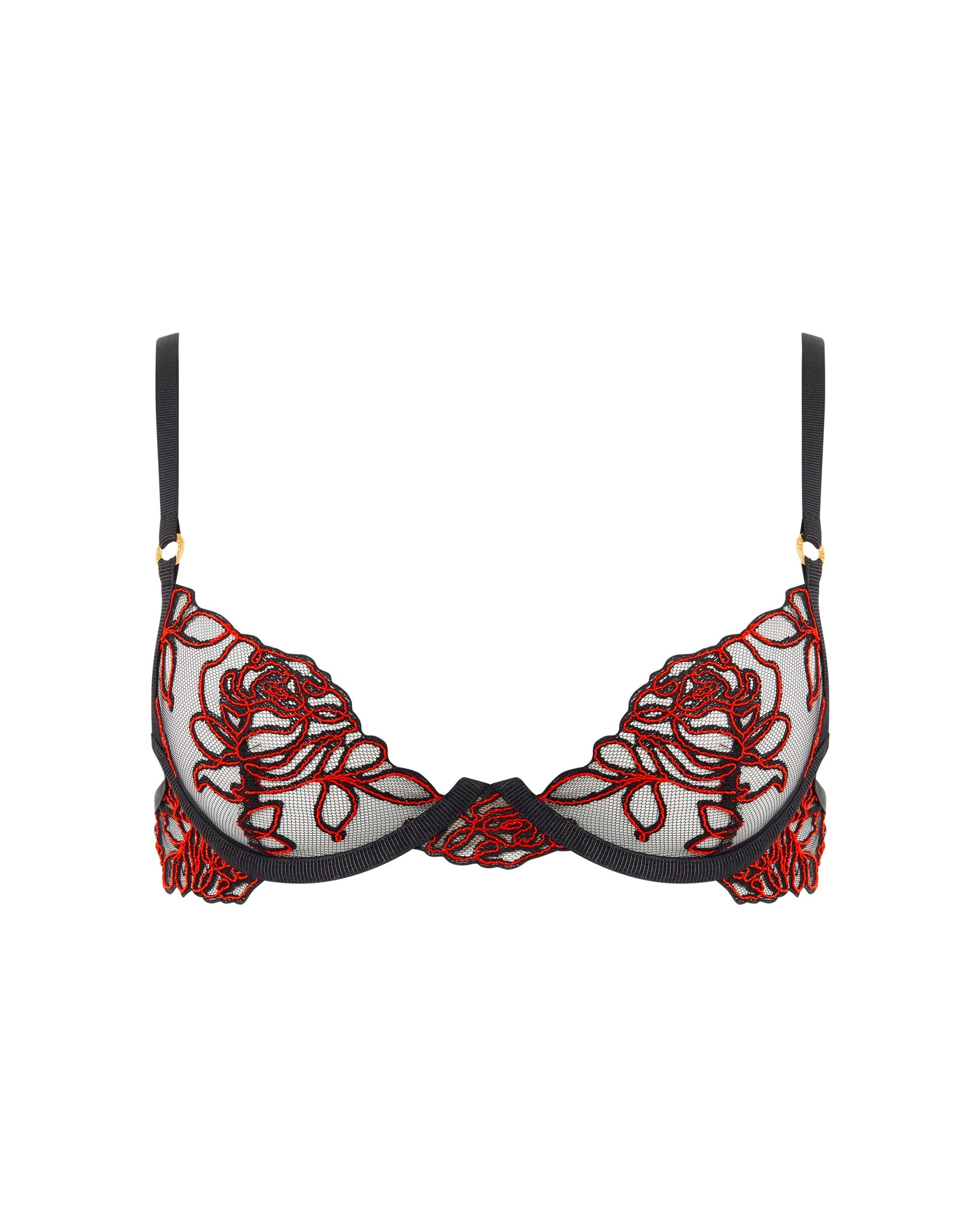  Malina Sheer Floral Bra Black/Red