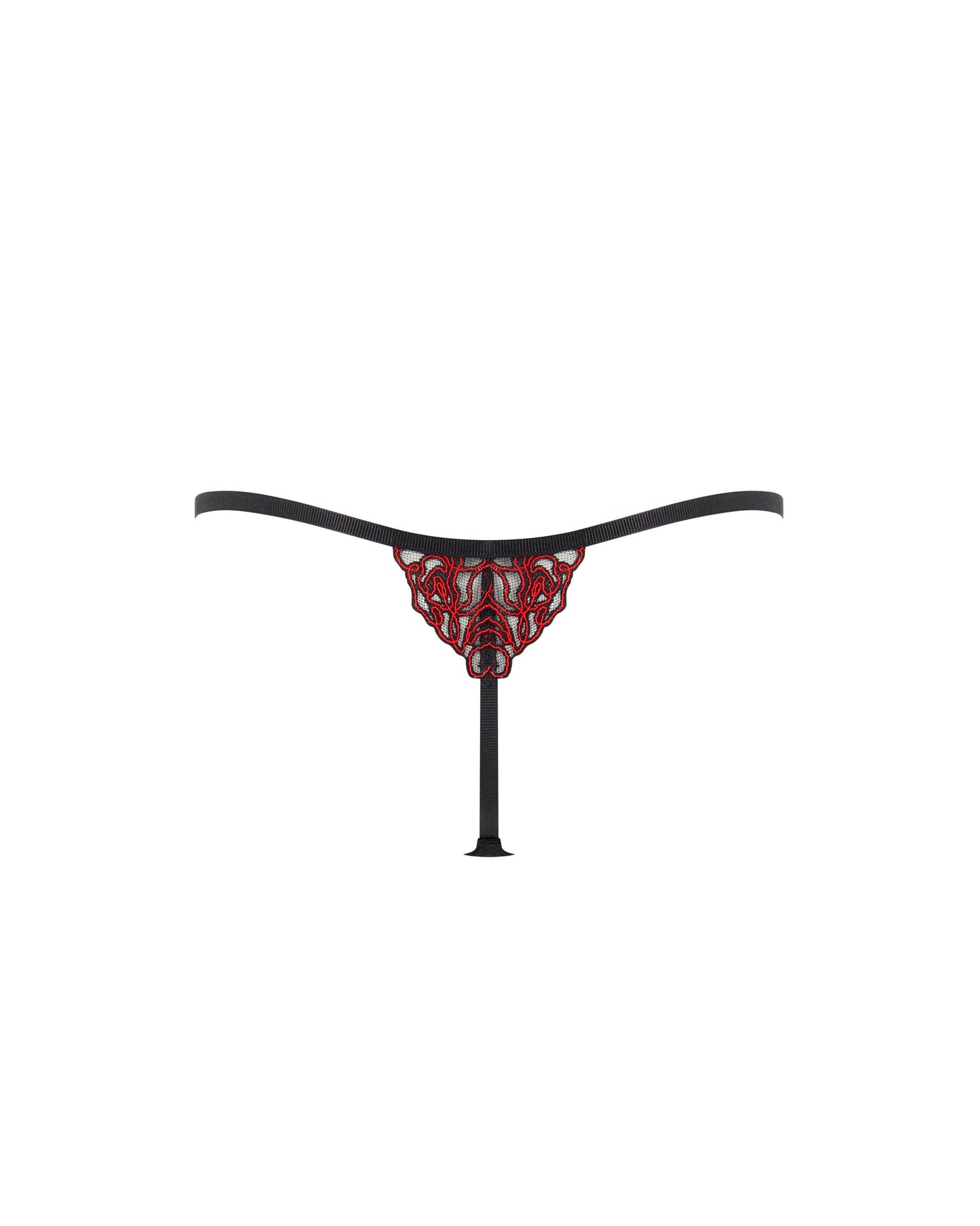 Malina Sheer Floral Thong Black/Red