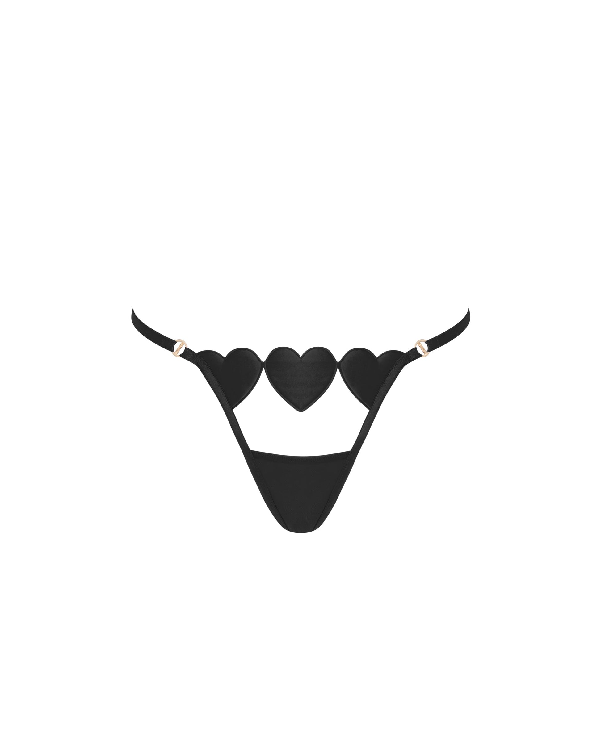  Gia Open Heart Thong Black