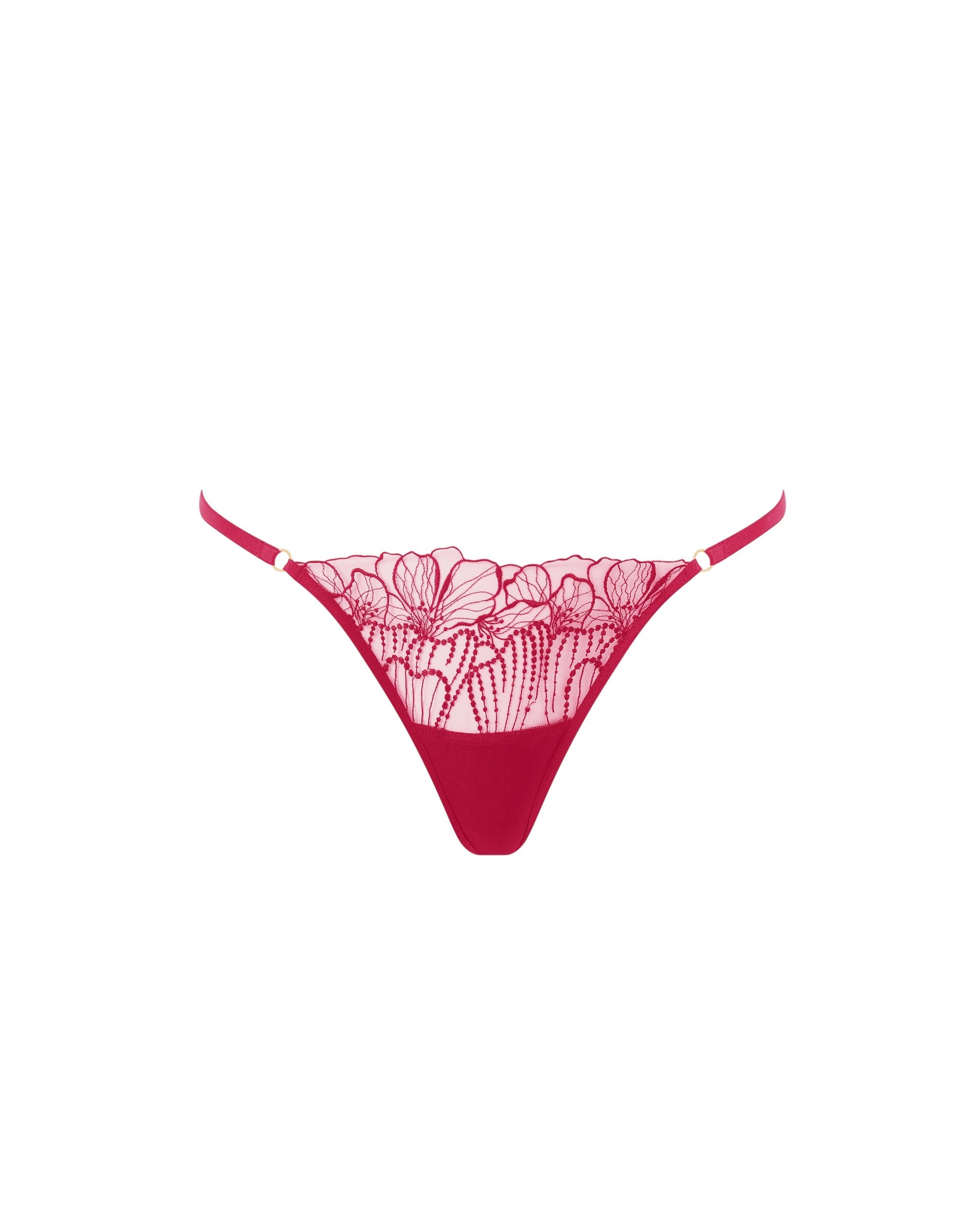  Amarosa Floral Embroidered Thong Pink