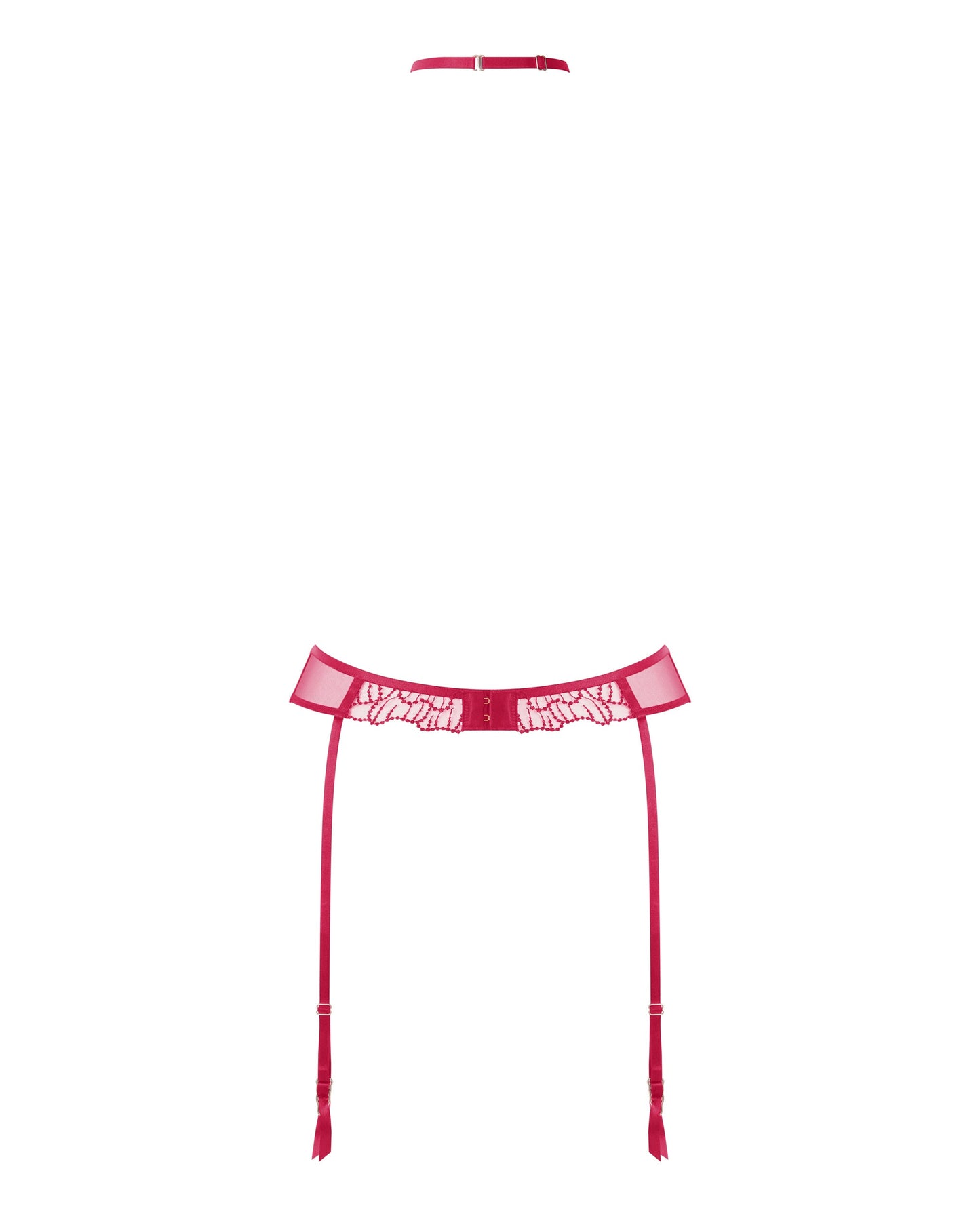  Amarosa Garter Belt Harness With Detachable Collar Pink