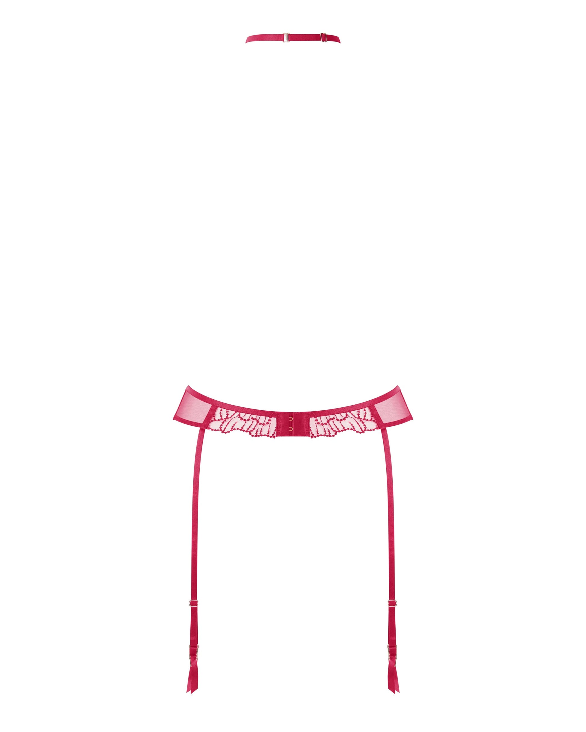  Amarosa Garter Belt Harness With Detachable Collar Pink