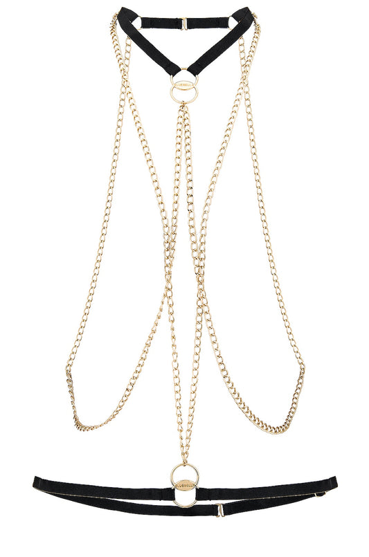 BLUEBELLA Theodora Chain Harness Black & Gold