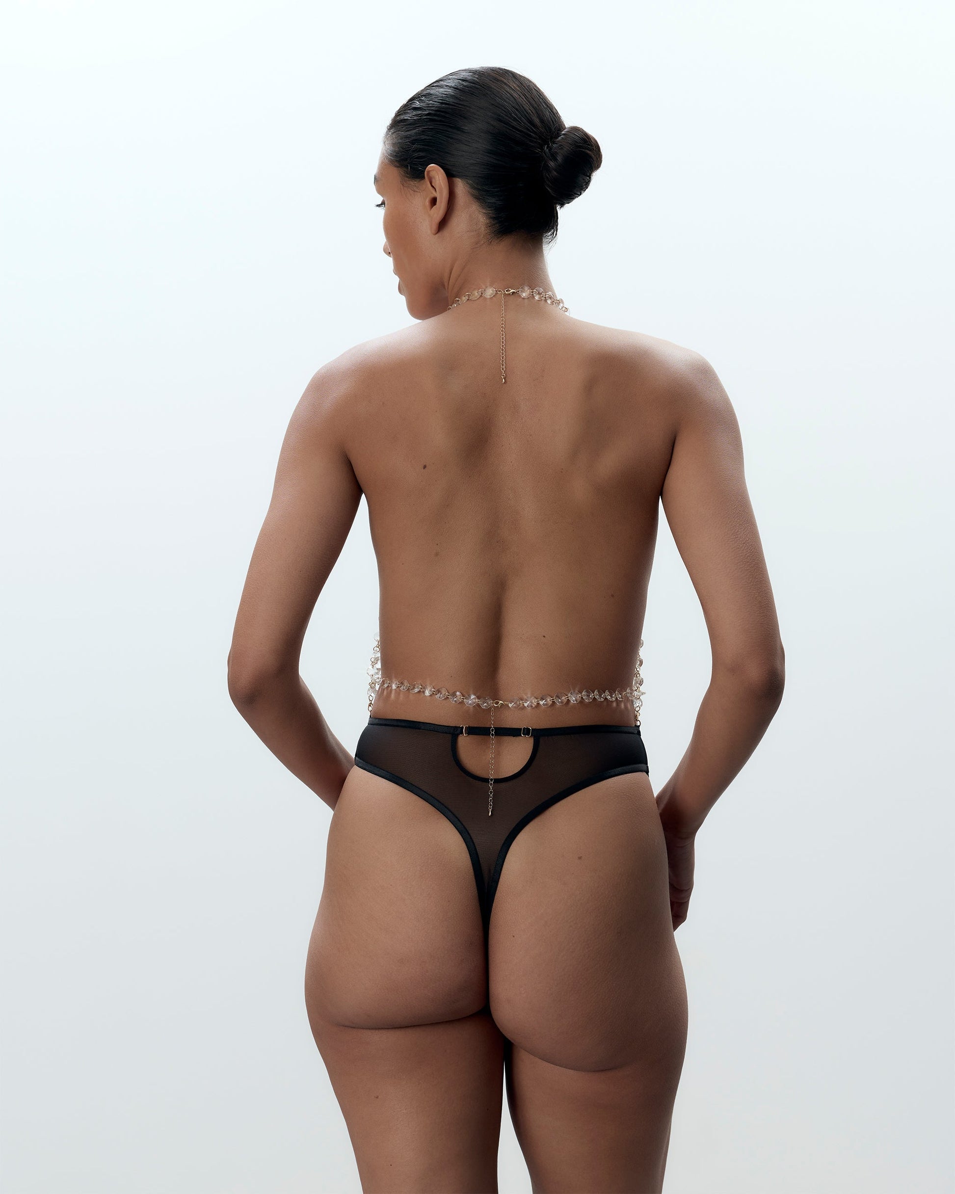  Crystal Bodysuit Clear/Black