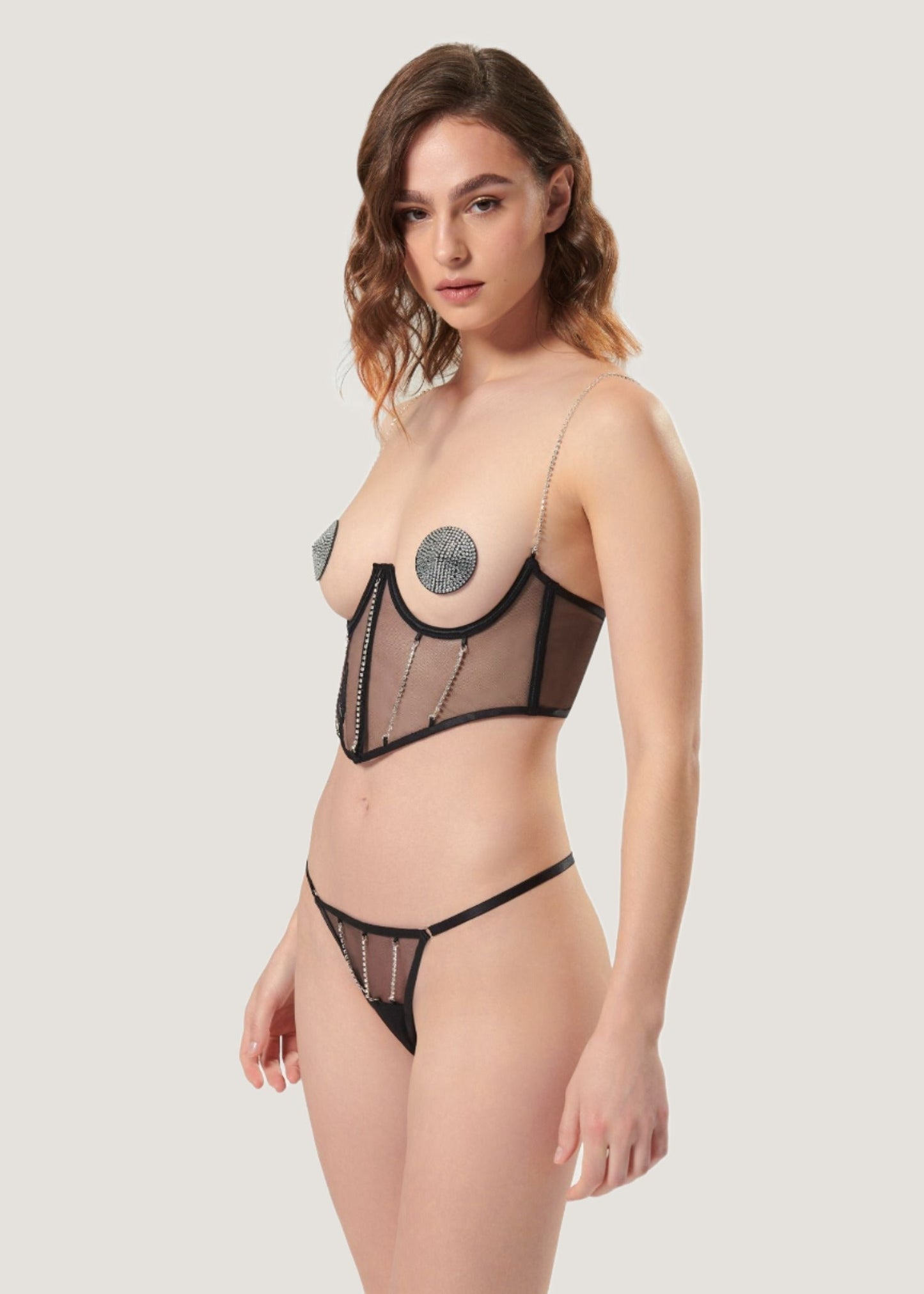 BLUEBELLA Zenn Nipple Pasties (Black/Silver)